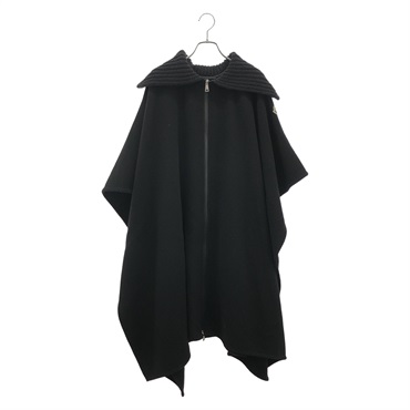 MONCLER poncho Cape wool Black One Size Used unisex