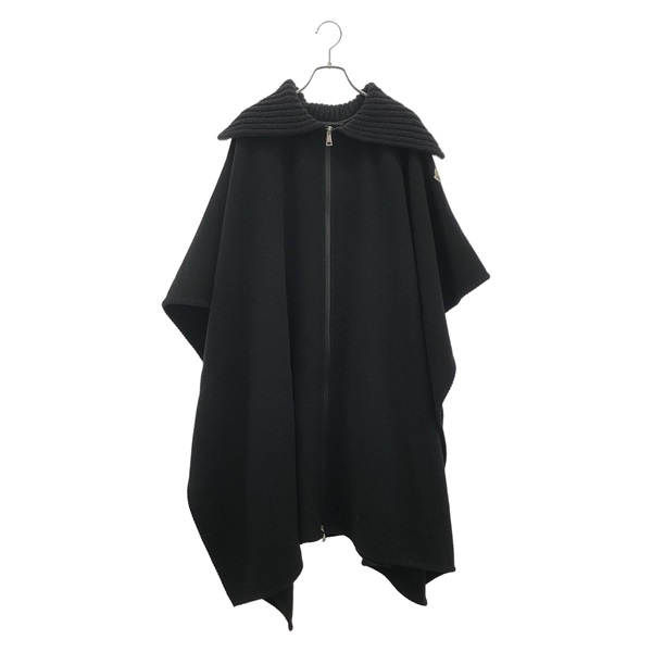MONCLER poncho Cape wool Black One Size Used unisex