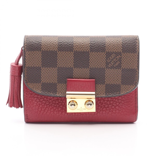 LOUIS VUITTON Portefeuille Croisette Compact Tri-fold Wallet N60216 Damier Ebene