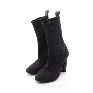 LOUIS VUITTON Silhouette line Boots Fabric Black Used Women size 36