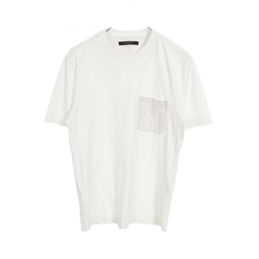 LOUIS VUITTON Damier Pocket T-shirt RM201Q CMS H6Y45W cotton White Used Women XS