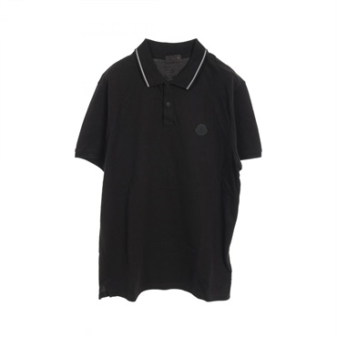 MONCLER Short Sleeve Polo Shirt 8A00003 Cotton Black #L Used Mens
