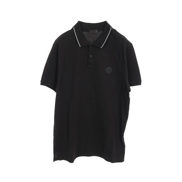 MONCLER Short Sleeve Polo Shirt 8A00003 Cotton Black #L Used Mens
