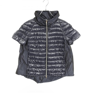 Herno Short Sleeve Down Vest/jacket PI001702D Nylon Navy #44 Used Women