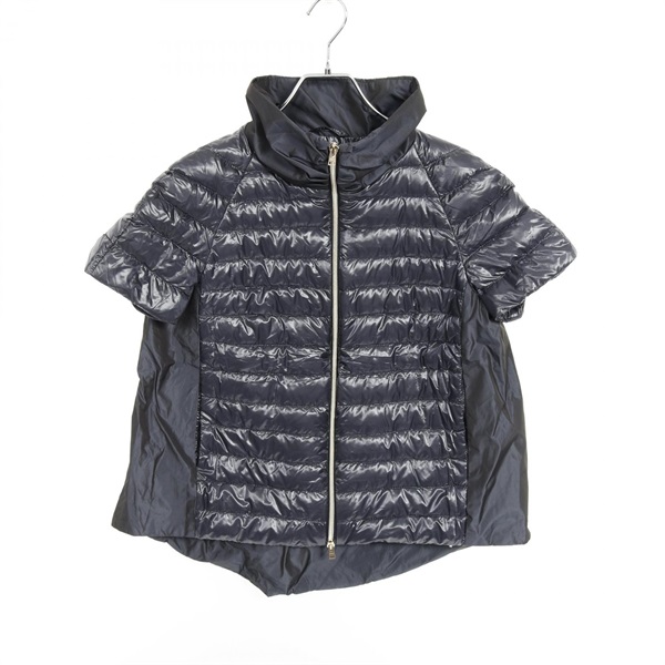 Herno Short Sleeve Down Vest/jacket PI001702D Nylon Navy #44 Used Women