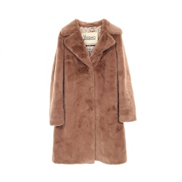 Herno SOFT FAUX FUR COAT polyester Brown #38 Used Women