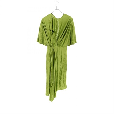 VICTORIA BECKHAM Short Sleeve Dress Rayon Green Size UK8 Used Women