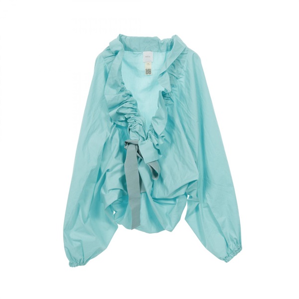 PATOU Drawstring Balloon Sleeves Blouse TO0170017705G cotton Blue #36 Used Women