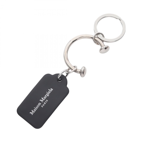Maison Margiela 11 4-stitch leather tag key ring leather metal Black Used unisex