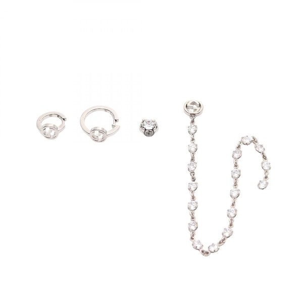 GUCCI Interlocking G Nail Piercings Accessories charm 720757 SS Rhinestone