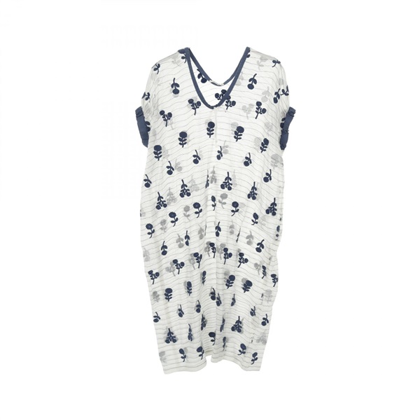 Mina Perhonen Bonheur Dress rs3941 cotton White Blue Size 38 Used Women