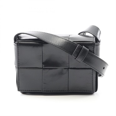 BOTTEGA VENETA Candy Cassette Mini Crossbody Shoulder Bag leather Black Used