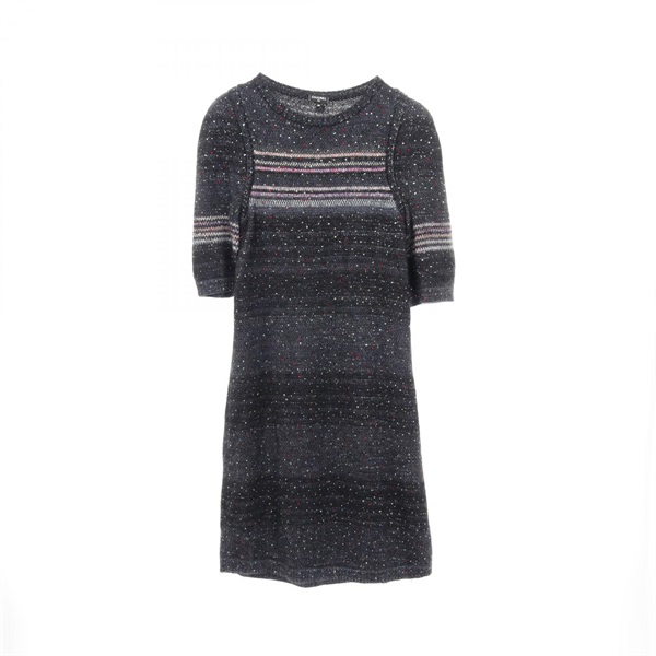 CHANEL Dress silk Mohair Gray Black Multicolor Used Women size