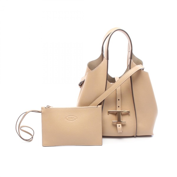 TOD'S T Timeless Mini Shopping Handbag XBWTSBA9100Q8EB999 leather Beige Used