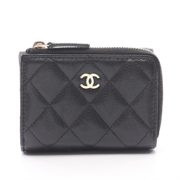 CHANEL Matelasse Classic Small Tri-fold Wallet AP3177 Calfskin Black GHW Used