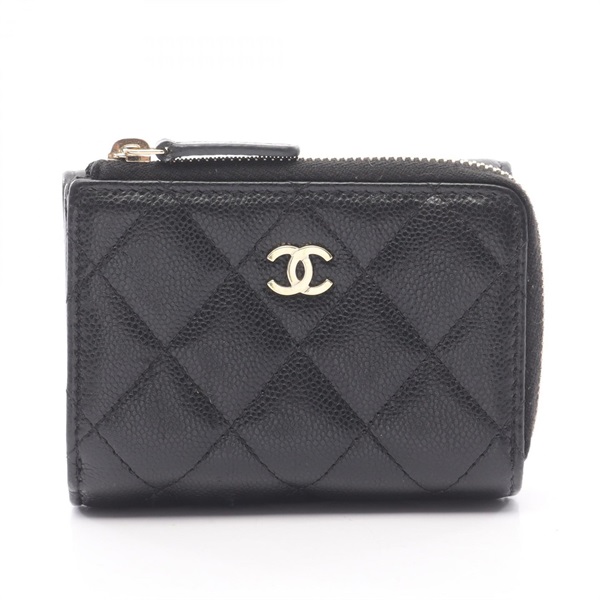CHANEL Matelasse Classic Small Tri-fold Wallet AP3177 Calfskin Black GHW Used