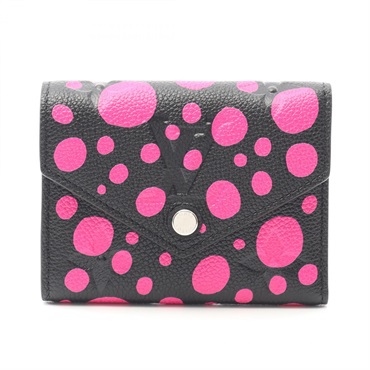LOUIS VUITTON x Yayoi Kusama Portefeuille Victorine wallet M81956 leather Black