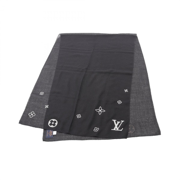 LOUIS VUITTON Etoile Monte Carlo Rhinestone stole M74268 cashmere Black Used LV