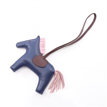 HERMES Rodeo MM charm Agneau milo leather Navy Pink Blue saphir Used Women U