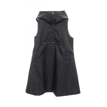 PRADA Sleeveless Re-Nylon Mini Dress Nylon Black Size 38 Used Women