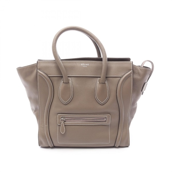 CELINE Luggage mini shopper Handbag leather Brown Used Women