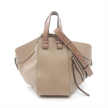 LOEWE Hammock small 2Way Shoulder Handbag leather Beige Used Women