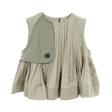 Sacai Cotton Gabardine Pullover Blouse cotton Khaki Size 3 Used Women