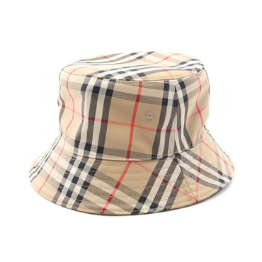 BURBERRY Vintage check Bucket Hat cotton Beige Used unisex