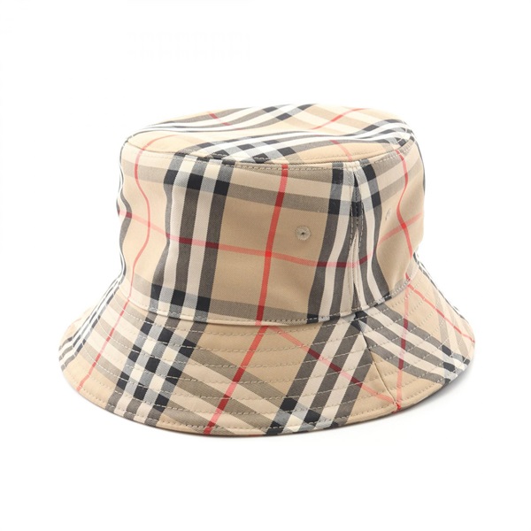BURBERRY Vintage check Bucket Hat cotton Beige Used unisex
