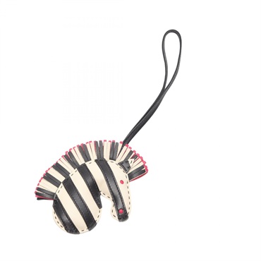 HERMES GeeGee Savannah charm Agneau milo leather Black Pink Cle Used Women Z