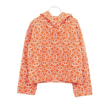 HERMES Chaine dancle Hoodie Tops cotton Orange Used Women size 36