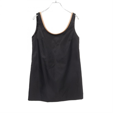 PRADA RE-NYLON MINI Dress Nylon leather Black Beige Size 38 Used Women