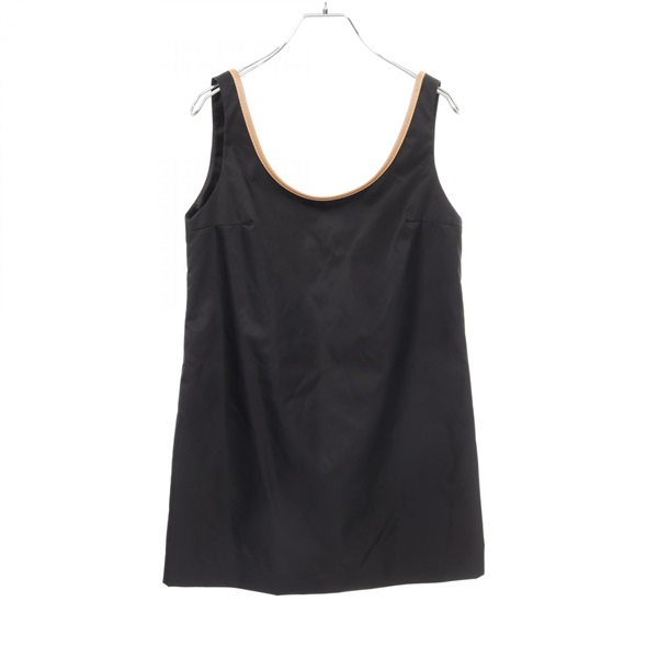 PRADA RE-NYLON MINI Dress Nylon leather Black Beige Size 38 Used Women