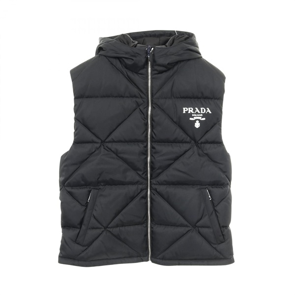PRADA Re-Nylon Down vest Nylon Black mens #M