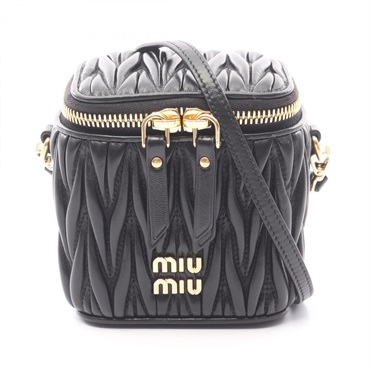 Miu Miu Matelasse Micro Shoulder Bag 5NR018 AFPP F000 leather Black Used Women