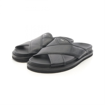 Christian Dior AQUA Flat Sandals Slippers Leather Black Size 43 Used Mens