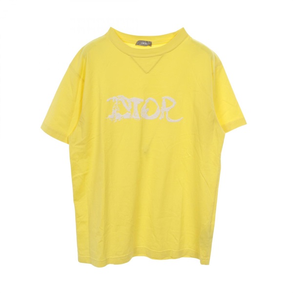 Christian Dior × PETER DOIG T-shirt short sleeve cotton Yellow Used mens #M