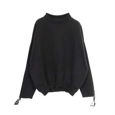 VETEMENTS Tape logo sweat cotton Black Used mens #XS