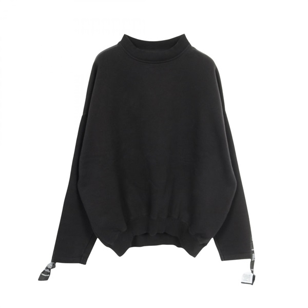 VETEMENTS Tape logo sweat cotton Black Used mens #XS