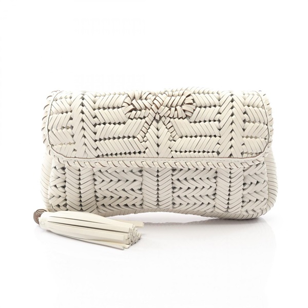 ANYA HINDMARCH NEESON Tassel Business clutch bag leather White Used Women