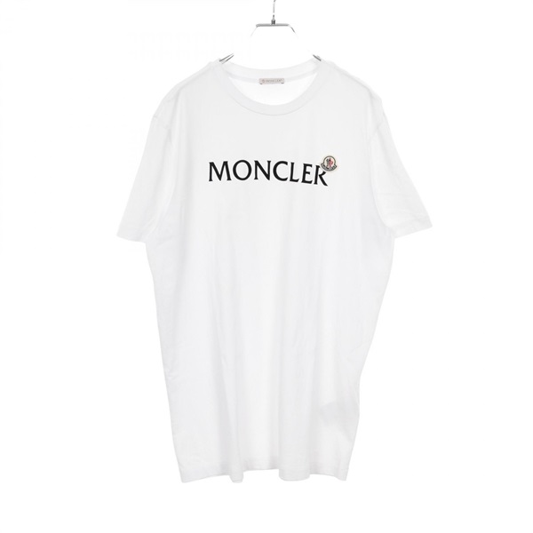MONCLER Logo T-shirt 8C00064 cotton White #L Used Mens