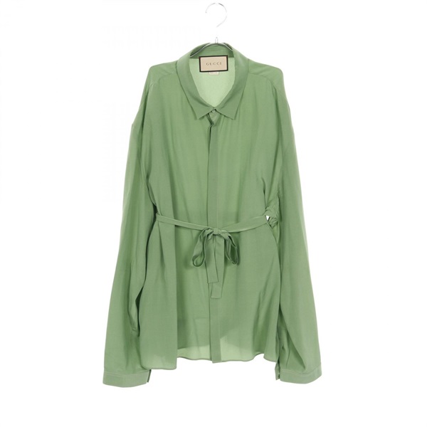 GUCCI tops shirt #47 silk Green Used mens