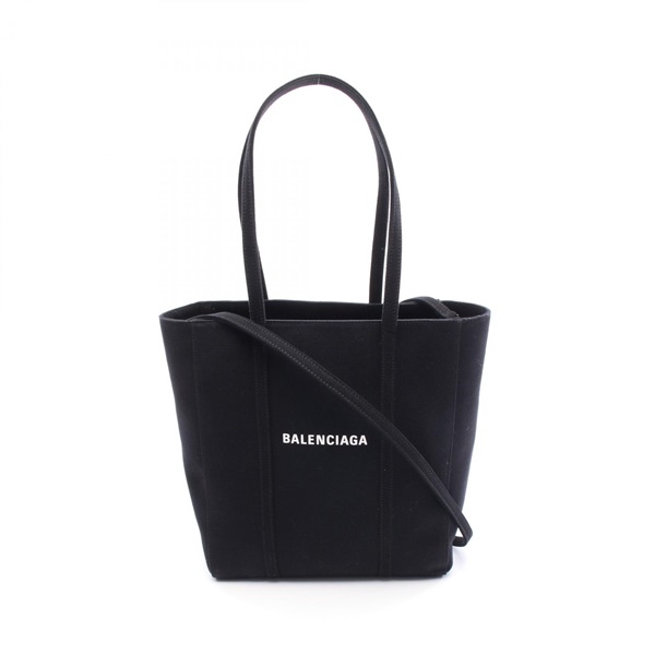 BALENCIAGA EVERYDAY TOTE XS Shoulder Bag canvas Black Used Women