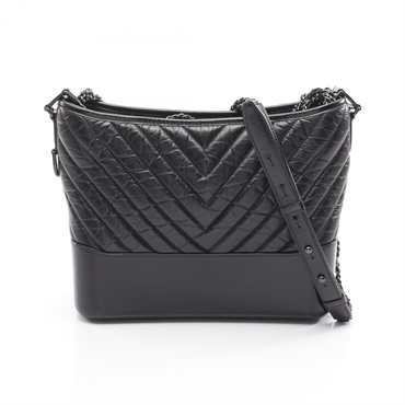 CHANEL Gabriel de Chanel large Hobo Shoulder Bag A93824 Calfskin Black Used CC