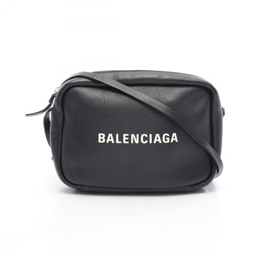 BALENCIAGA Everyday camera S Shoulder crossbody Bag pouch 489812 leather Black