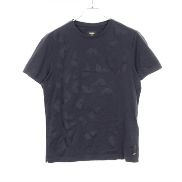 FENDI Monster T-shirt FY0894 #S Cotton Navy Used Mens