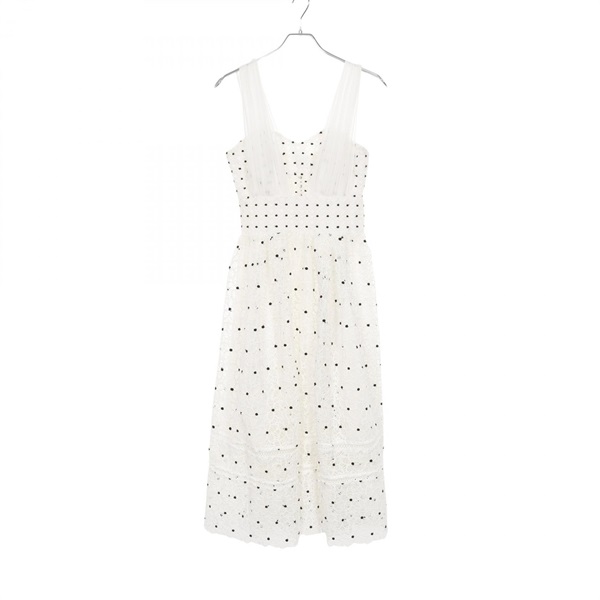 Self-Portrait Dress polyester White Black Used Women #UK8