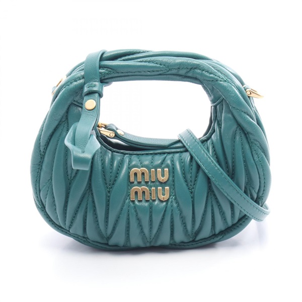 Miu Miu Wonder Matelasse Micro Hobo shoulder crossbody Handbag 5NR019 leather