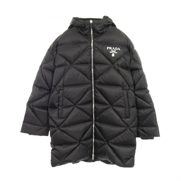 PRADA Re-Nylon Down zip-up jacket coat polyamide Black mens size M