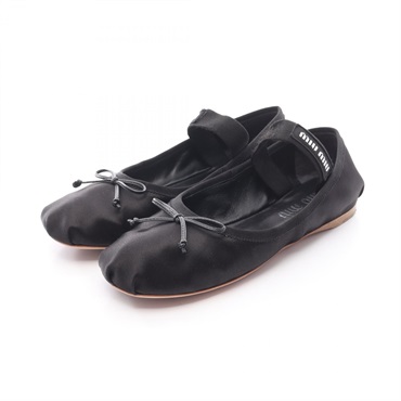 Miu Miu Ballerina pumps Flats Fabric Black #36 .6 Used Women